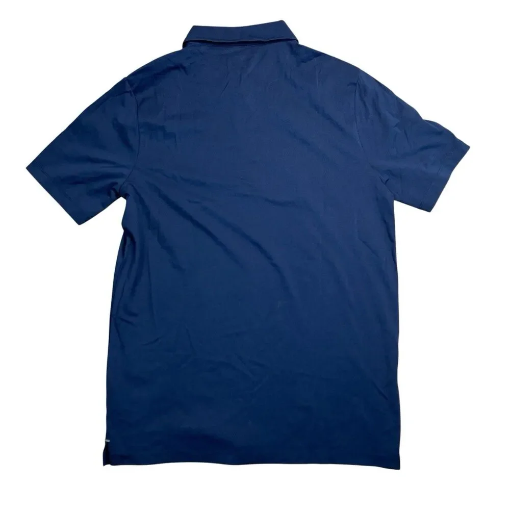 J‎ Crew Polo Shirt Mens M TALL Blue Performance Pique Stretch Moisture Wicking